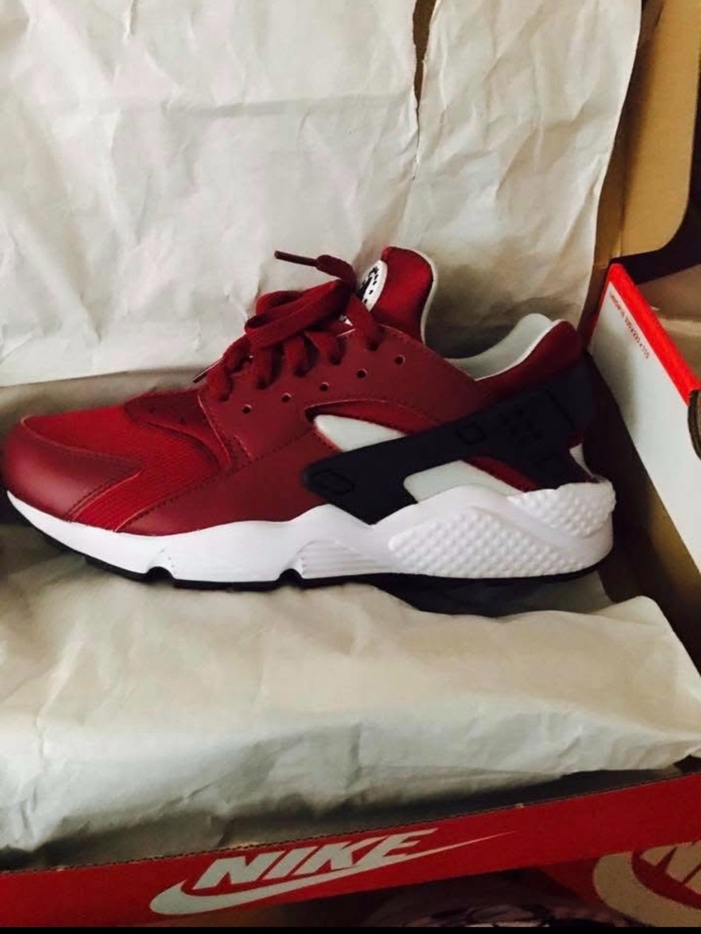 Nike Women’s Burgundy Red and Black Huarache Sneakers